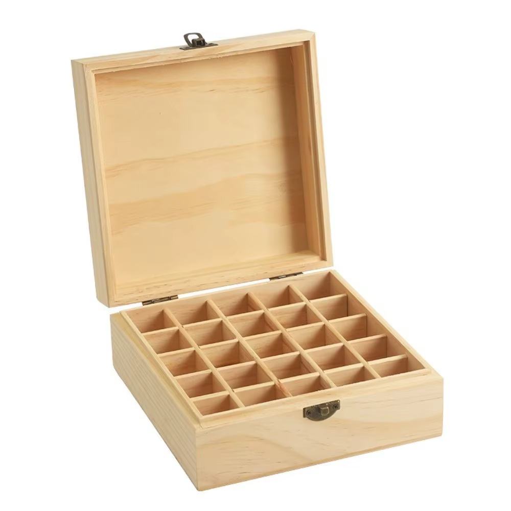 Nouvelle boîte de rangement d'huiles essentielles en bois 12/15/16/25 fentes