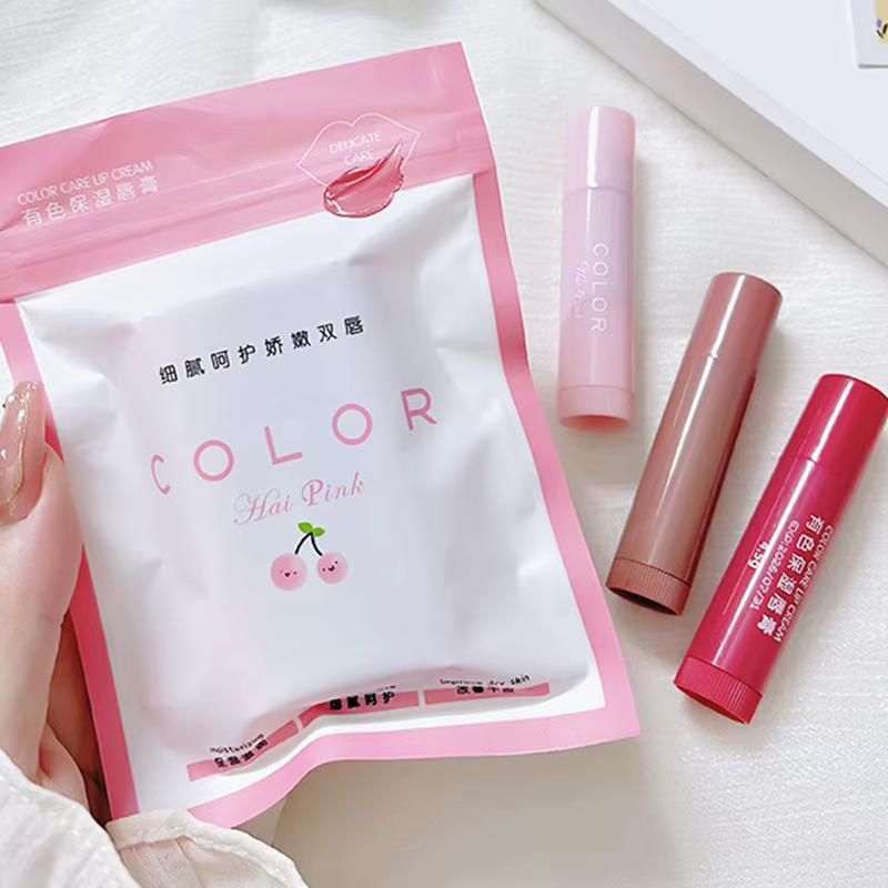 HAIPINK Ensemble de 3 baumes à lèvres hydratants teintés – Hydratant
