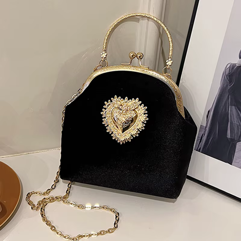 Sac à bandoulière en velours de luxe pour femmes, sacs de dîner de fête, mode dames élégantes formelles magnifiques, sac à main à usage quotidien