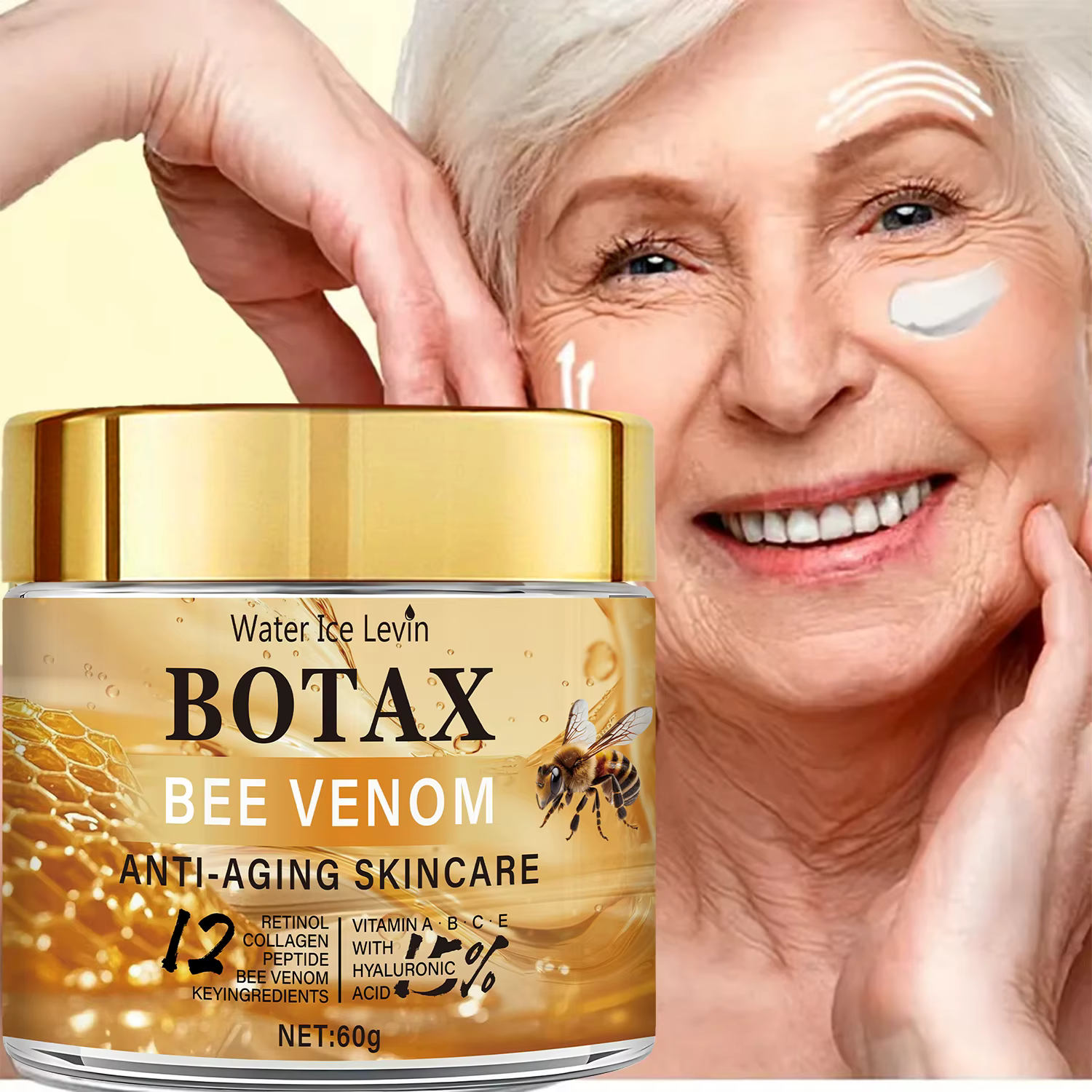 Crème Visage aux Peptides et Venin d'Abeille - Hydratation Repulpante