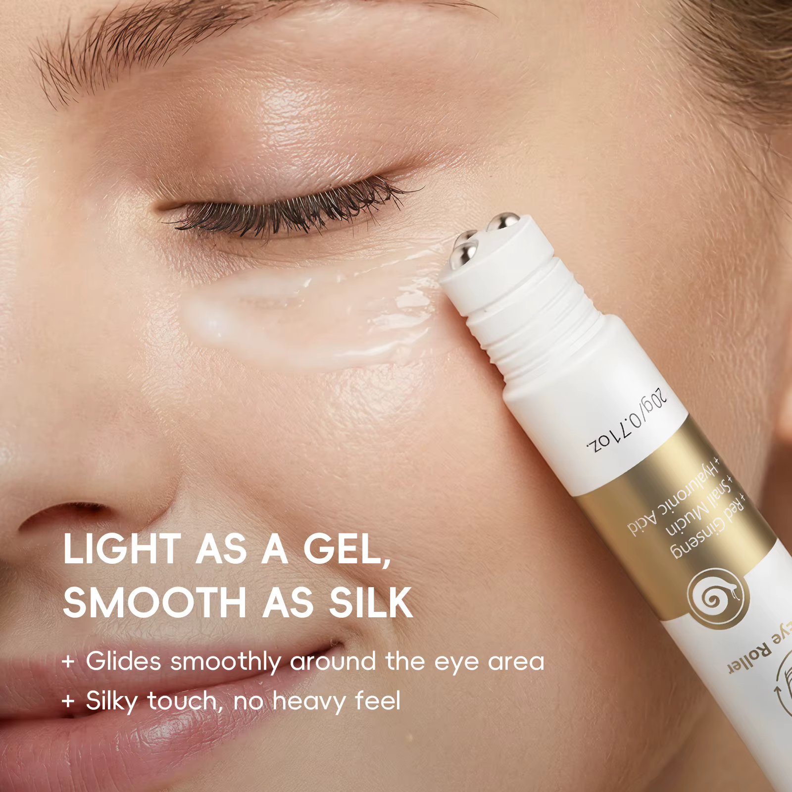 Crème pour les yeux à l'escargot LAIKOU Corée 20g Triple applicateur Hydratation intense Absorption facile Massage