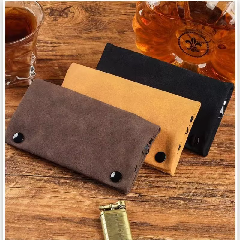 Pochette à tabac en cuir ponctué de graines, faite à la main, sac de rangement pliable, multifonctionnel, pour hommes, accessoires de fumeur
