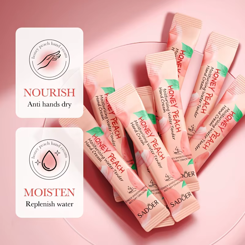Crème hydratante et nourrissante pour les mains au miel et à la pêche