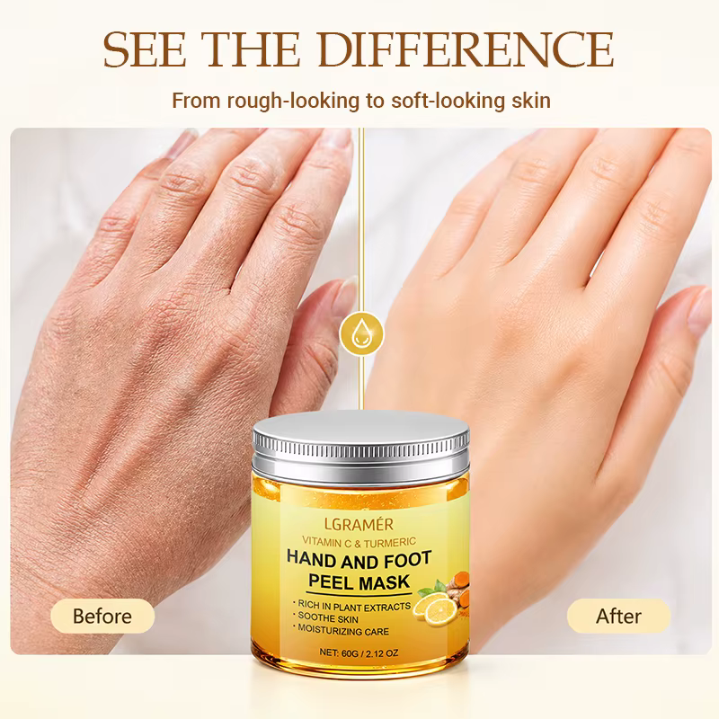 Masque pour les mains et les pieds à la vitamine C et au curcuma