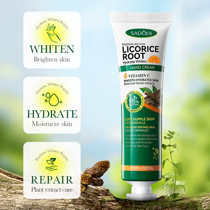 Crème pour les mains SADOER à la racine de réglisse et à la vitamine C