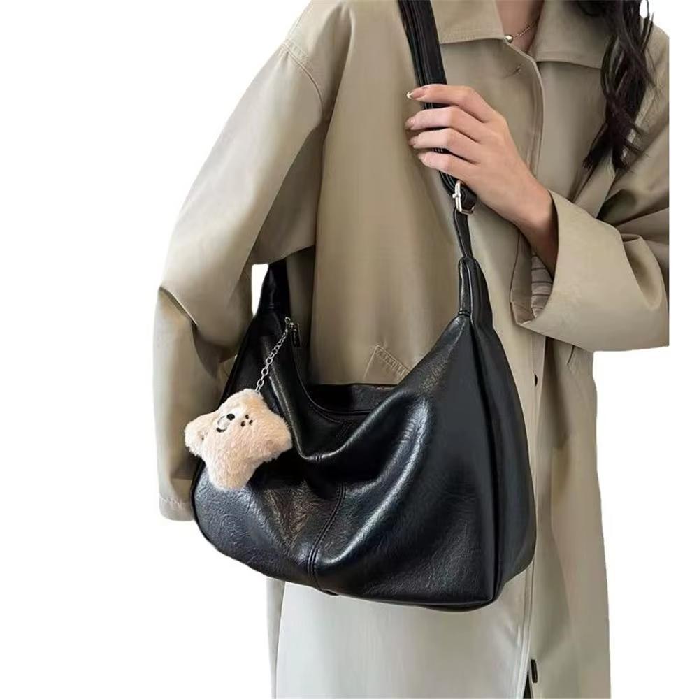 Sac à bandoulière ample en cuir PU pour femmes, sac sous les bras de grande capacité, fourre-tout rétro Hobo pour dames