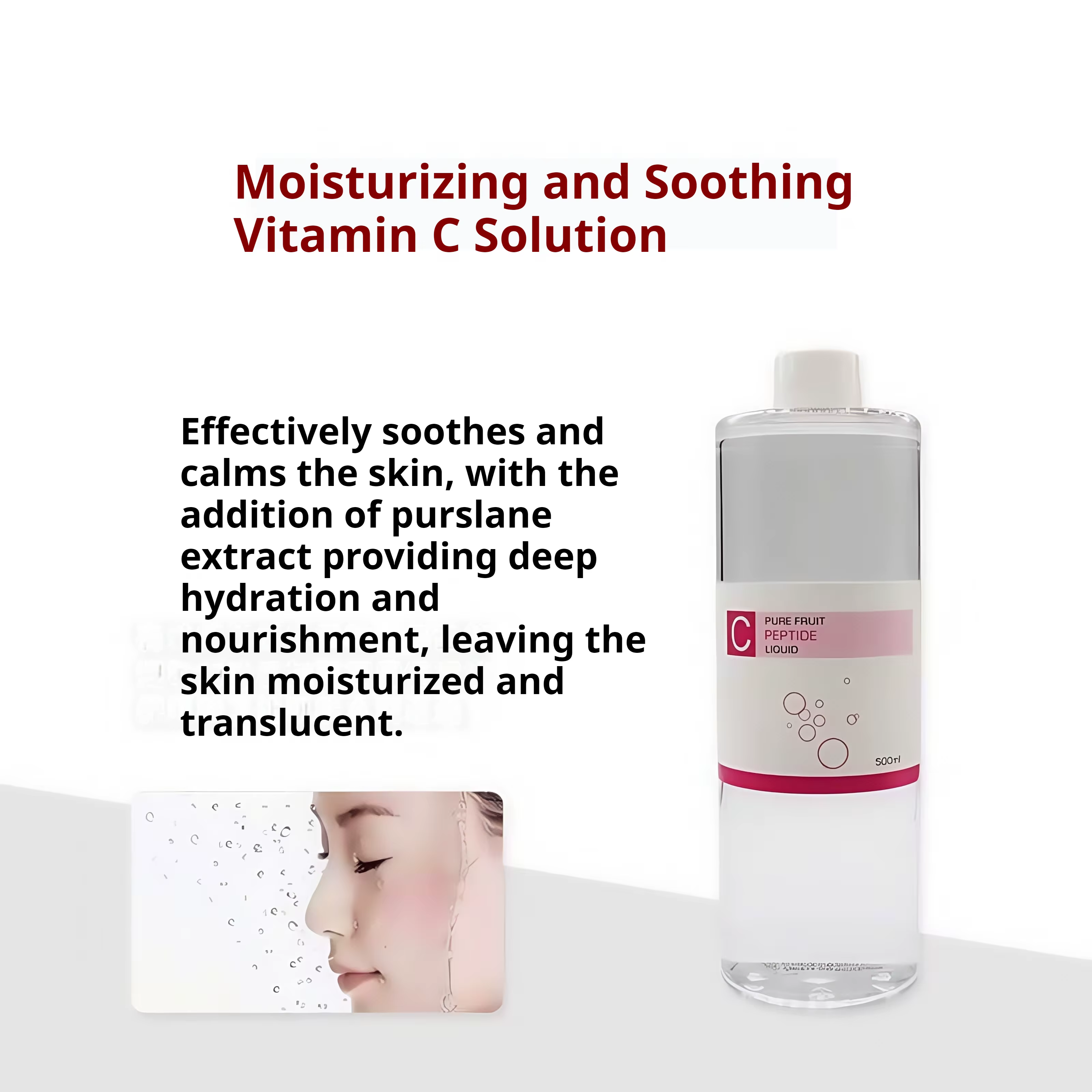 Sérum exfoliant Hydra Aqua Facial 500ml pour machine de soin de beauté par dermabrasion