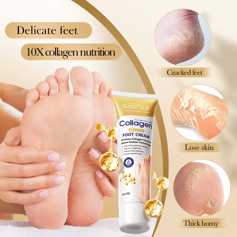 SAODER collagène pied crème pieds soins de la peau hydratant raffermissant nourrissant réparateur
