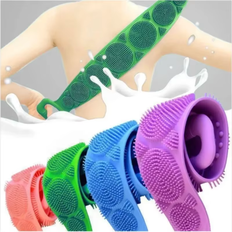 1 éponge de massage exfoliante en silicone pour le dos
