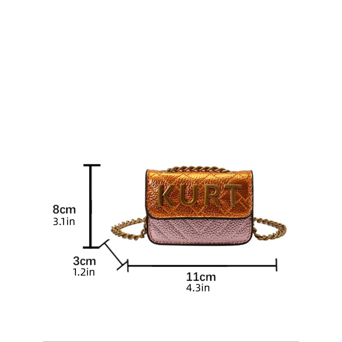 Mini sac bandoulière magnétique – Rabat à lettres, sangle chaîne, fermeture éclair. Multicolore, parfait pour les occasions décontractées, le bureau et l'usage quotidien