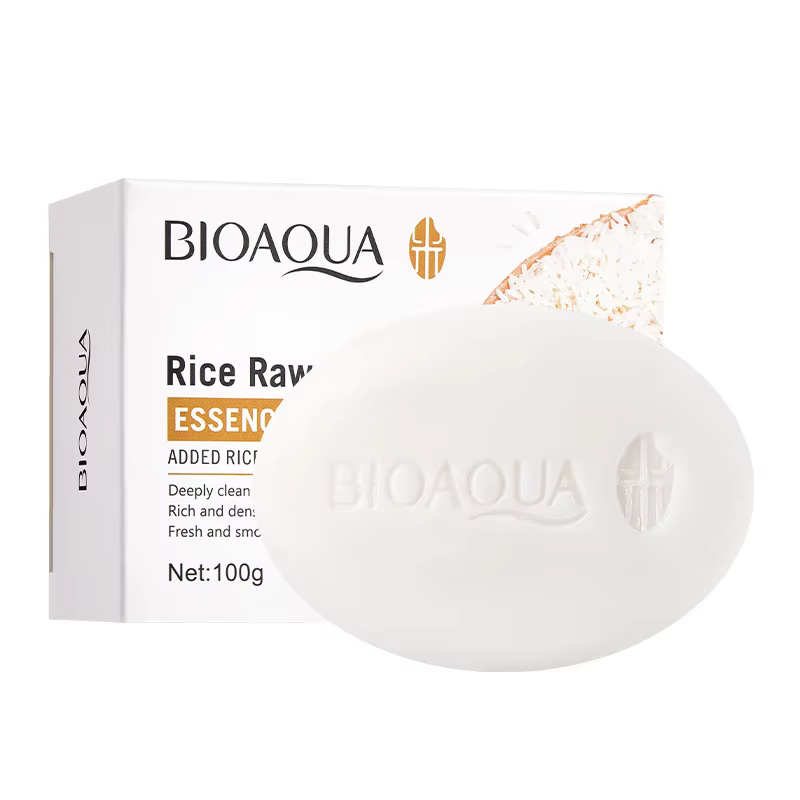 BIOAQUA savon pour le visage en pulpe brute de riz blanc mousse de lavage