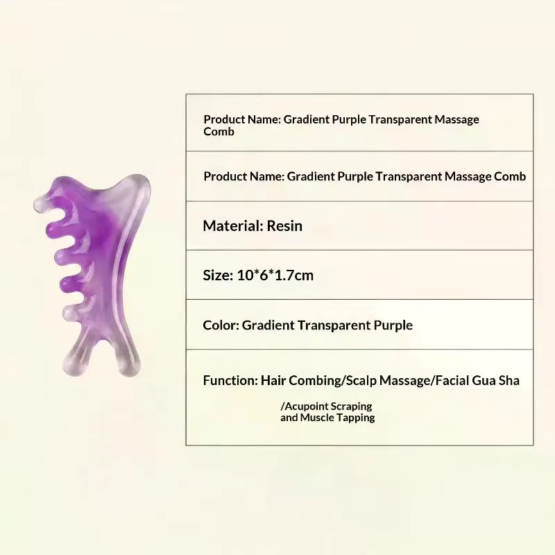 Peignes en résine pour massage relaxant de la tête et du visage