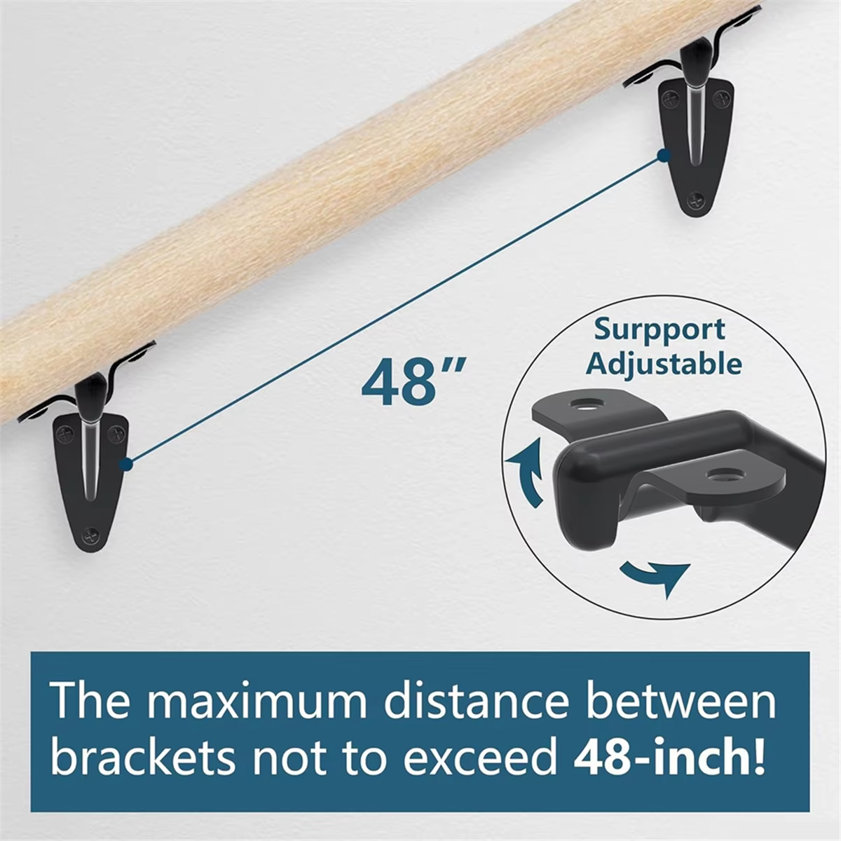 A002 supports de main courante pour escaliers-6 pièces supports de main courante pour escaliers intérieurs ou Support d'escalier extérieur, supports de garde-corps à main