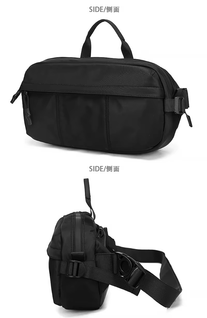 Sac à bandoulière noir, conçu pour les adultes, adapté aux trajets quotidiens, aux courtes promenades en plein air et aux sorties de shopping décontractées