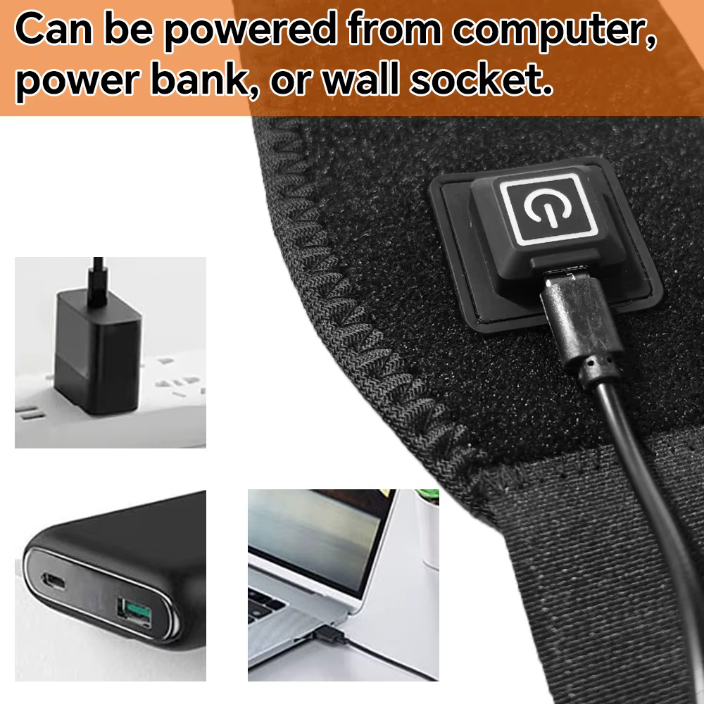Attelle chauffante électrique pour poignet avec 3 niveaux de chauffage réglables