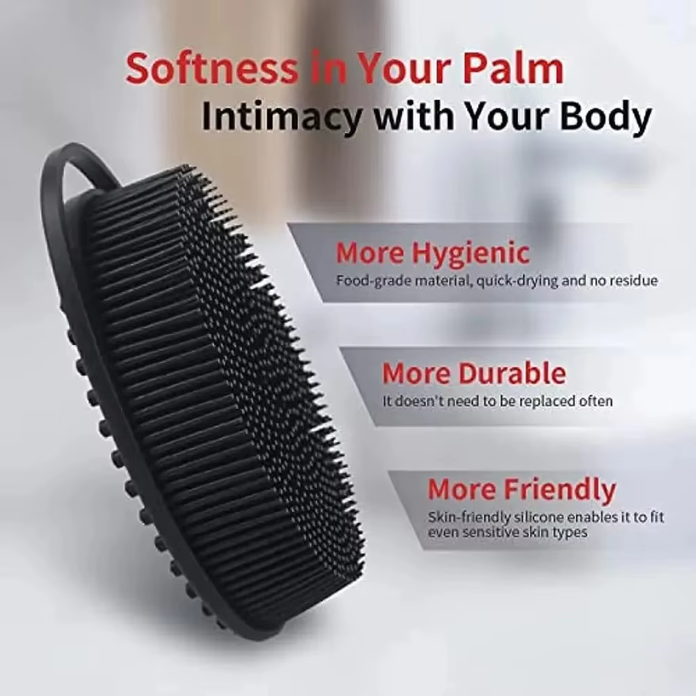 Brosse de massage exfoliante douce en silicone pour le corps
