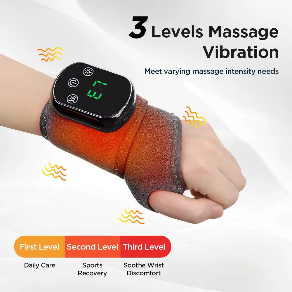 Chauffage électrique protège-poignet Massage par Vibration compresse chaude attelle de poignet cheville enveloppement main pied protecteur bracelet Rechargeable