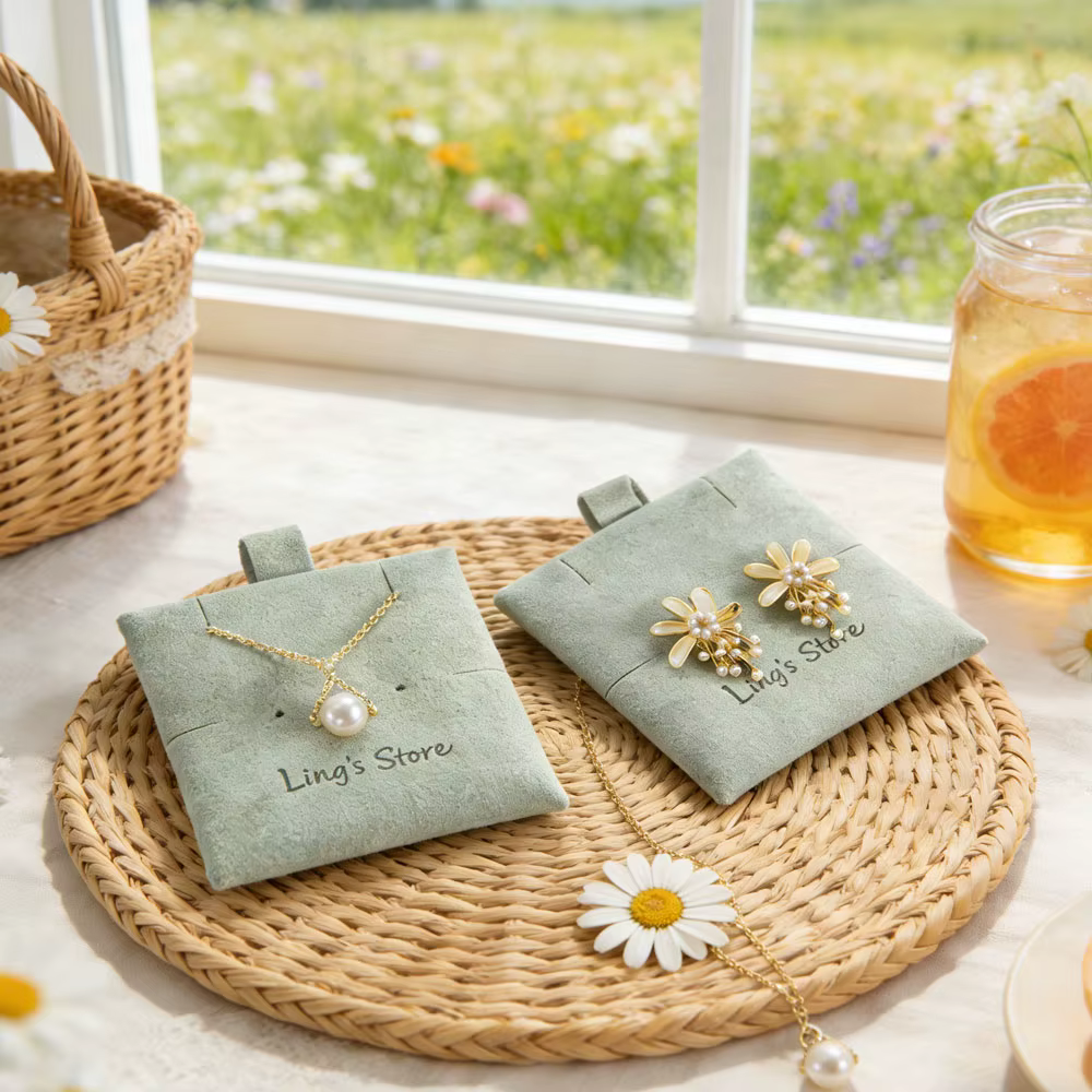 Cartes de présentation personnalisées pour bagues, boucles d'oreilles, épingles à cheveux, colliers, avec support en microfibre et étiquette suspendue, pour emballage de bijoux DIY