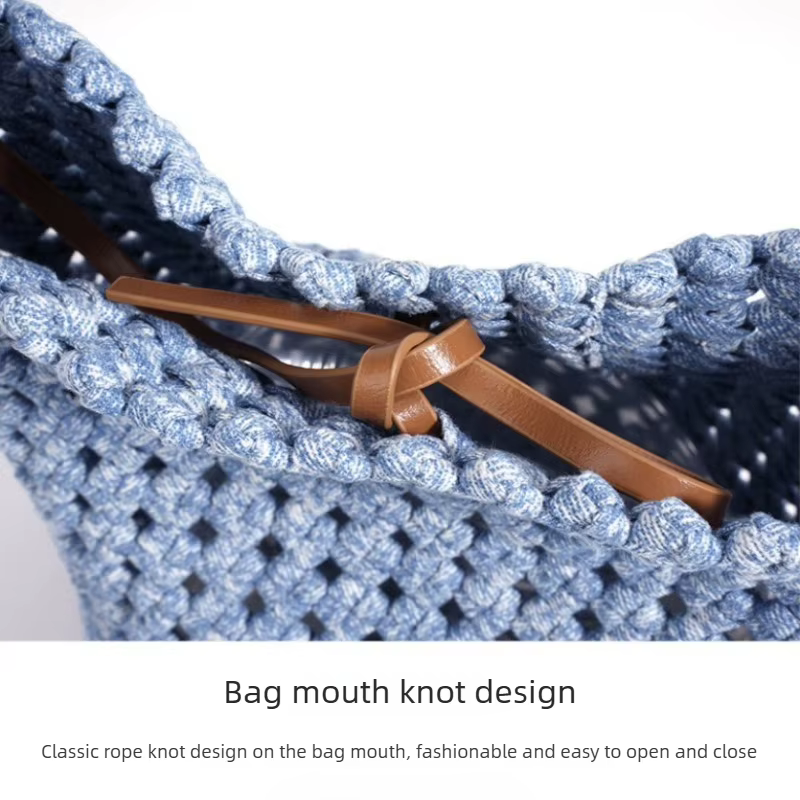 Sac seau tissé à la main pour femme, grande capacité, polyvalent, minimaliste, idéal pour les trajets quotidiens en ville