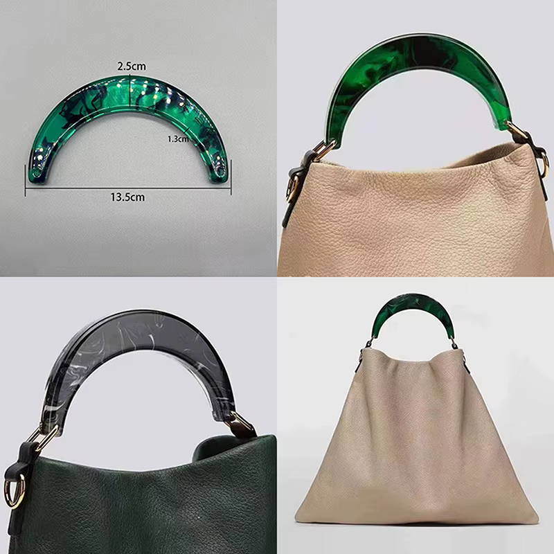 Ensemble de poignées de sac en acrylique pour bricolage, accessoire de sac pour femmes fabriqué à la main avec boucle carrée, poignée de sac tissée