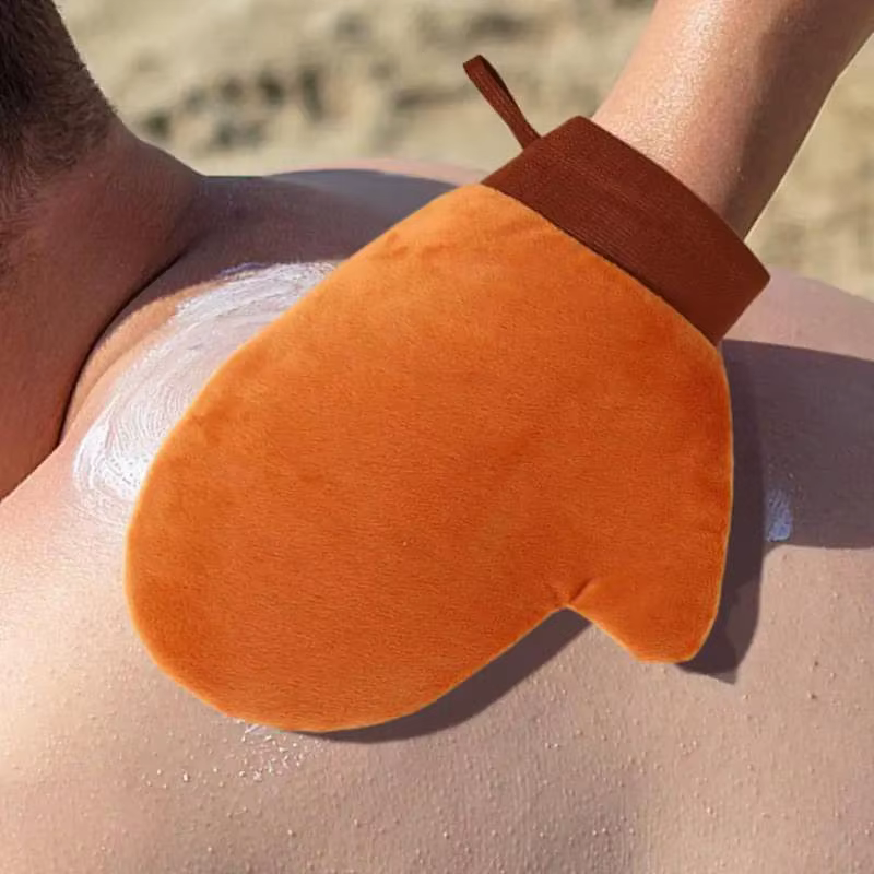 Gant applicateur de bronzage auto-bronzant double face pour lotion corporelle