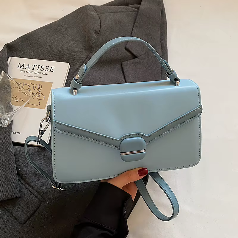Petits sacs à bandoulière pour femmes, nouvelle marque classique, sac à main couleur unie, sac à bandoulière en cuir PU, fourre-tout à la mode, pochette, 2025