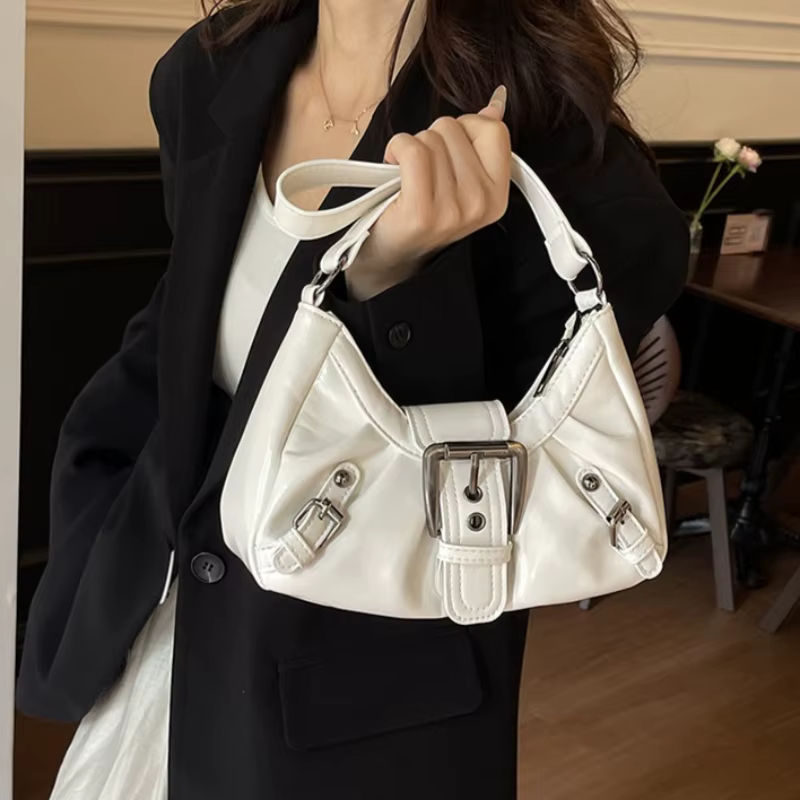 Sac fourre-tout en cuir pour femmes, sac à main à bandoulière simple avec fermeture éclair, sac à main décontracté à la mode pour dames