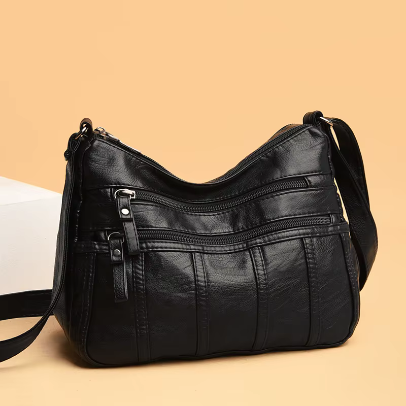 Sac bandoulière noir, sac de voyage avec bretelles réglables et compartiment zippé, sac à bandoulière adapté à Diffe