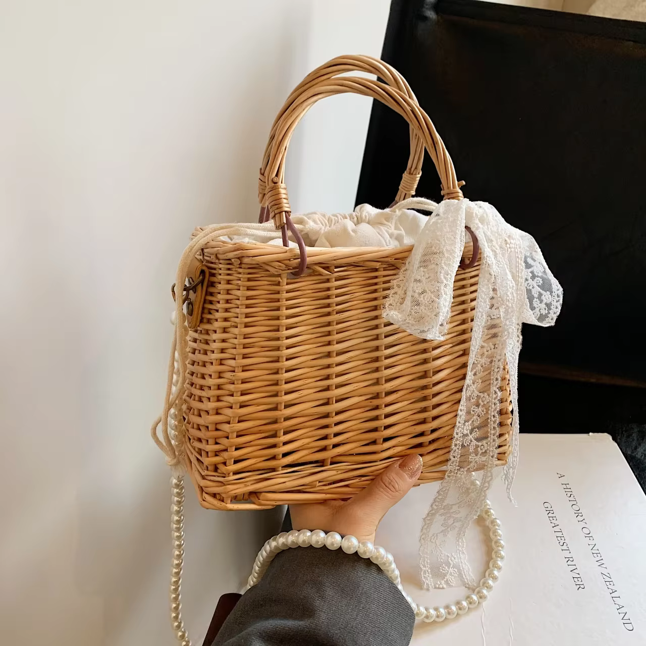 Sac à bandoulière en paille pour femmes, sac à main tissé à la main en raphia et rotin, fourre-tout décontracté pour vacances, panier de shopping, sac de plage