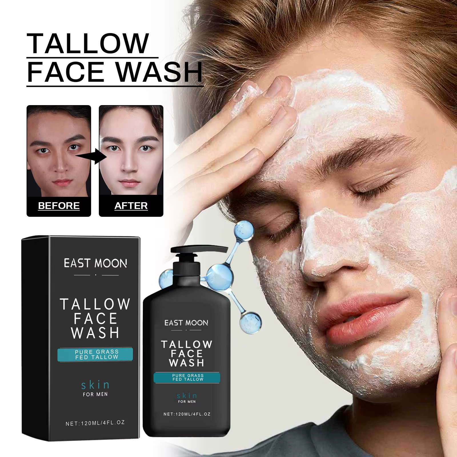Lotion nettoyante pour le visage Tallow pour hommes
