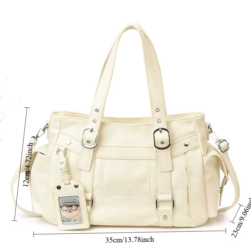 Sac fourre-tout grande capacité, style tendance doux et cool, nouvelle mode 2026, sac à main polyvalent, sac à bandoulière simple pour les trajets quotidiens
