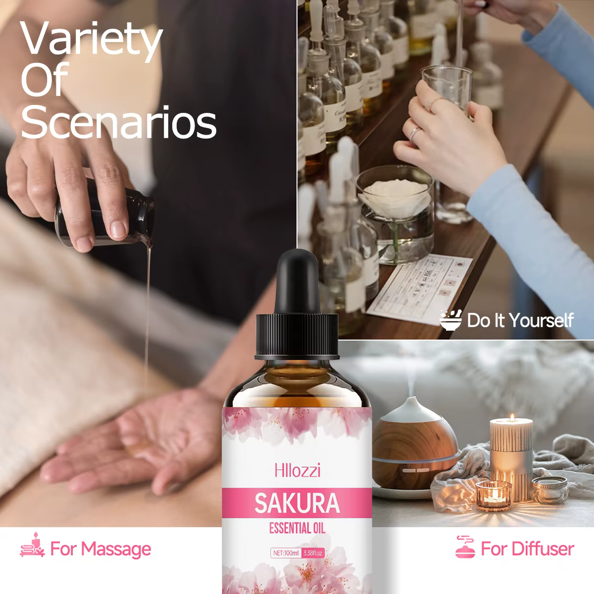 L'huile essentielle de Sakura convient au massage