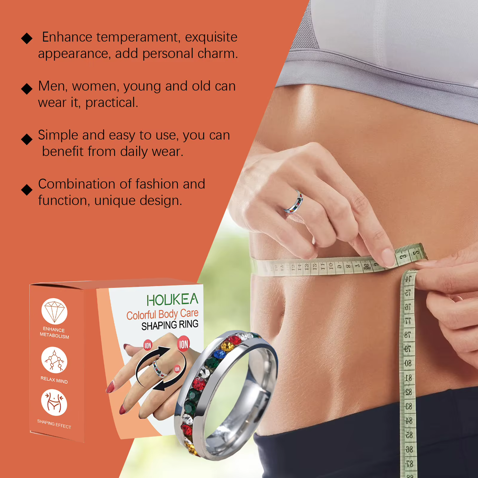 Anneau de perte de poids brûlant les graisses Fitness minceur corps Abdomen taille ventre contrôle Shaper favoriser la Circulation sanguine outil de soins de santé