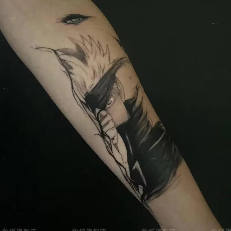 Jujutsu Kaisen Anime tatouages temporaires Satoru dessin animé Geto imperméable faux tatouage autocollant Art corporel Tatoo corps autocollants