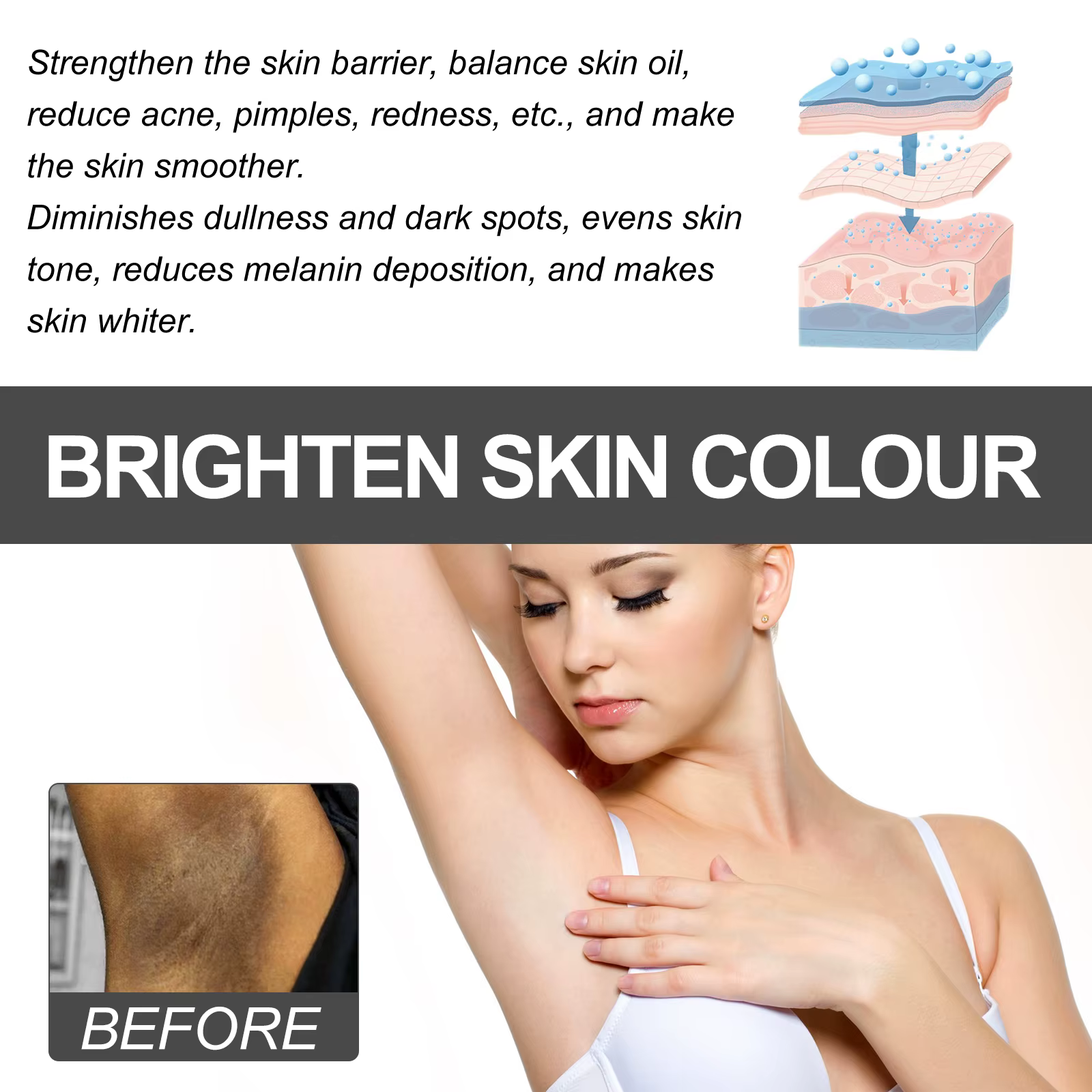 Crème de blanchiment pour le corps