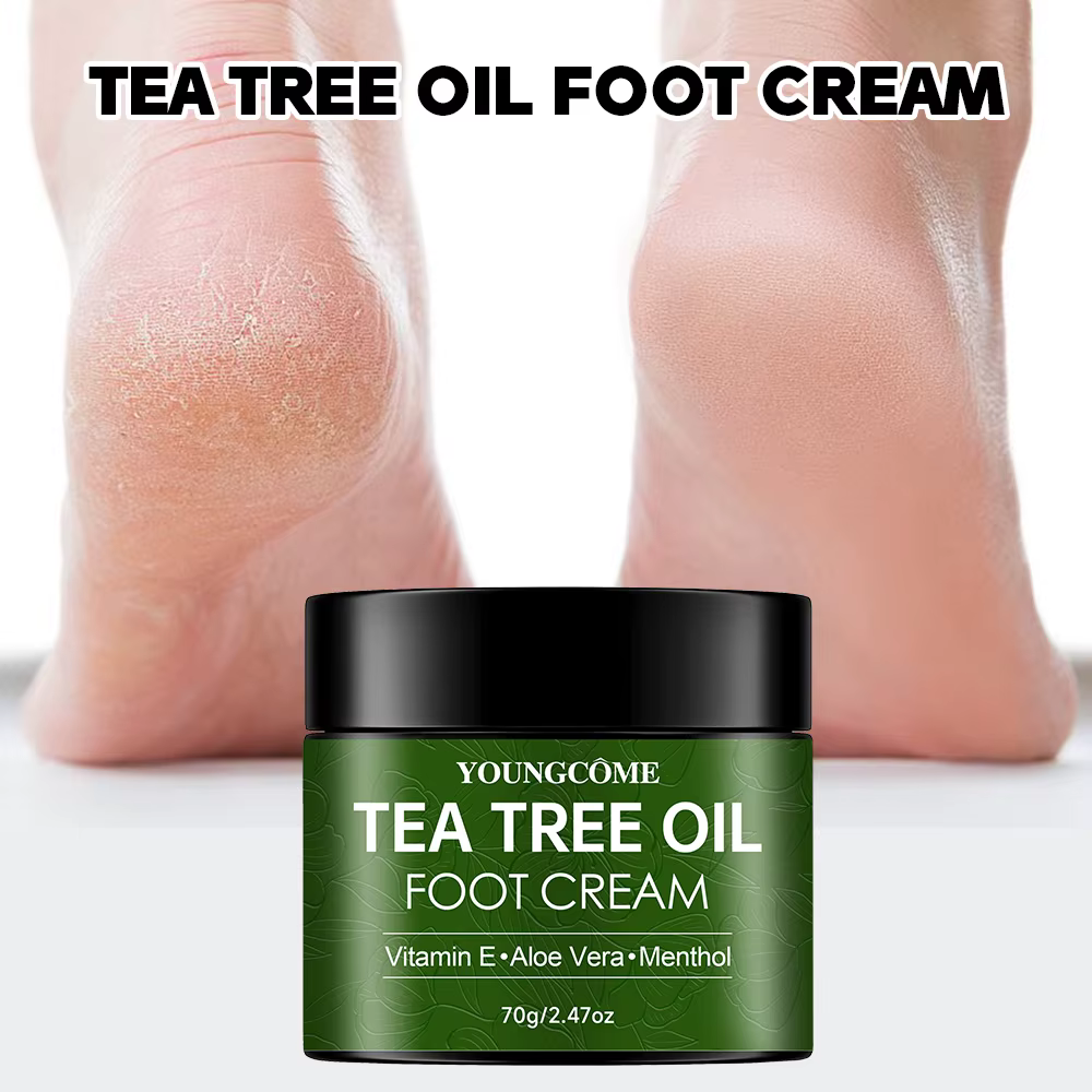 Crème pour les pieds à l'arbre à thé pour les soins des talons secs
