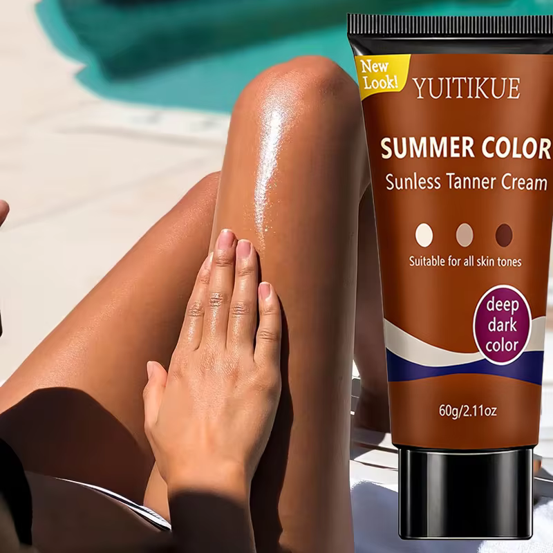 Crème autobronzante YUITIKUE Summer Color | Ton profond et sombre | Convient à tous les types de peau | Éclat Naturel