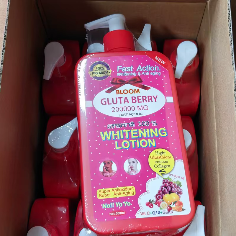 Lotion corporelle éclaircissante à action rapide Bloom Gluta Berry 200000Mg