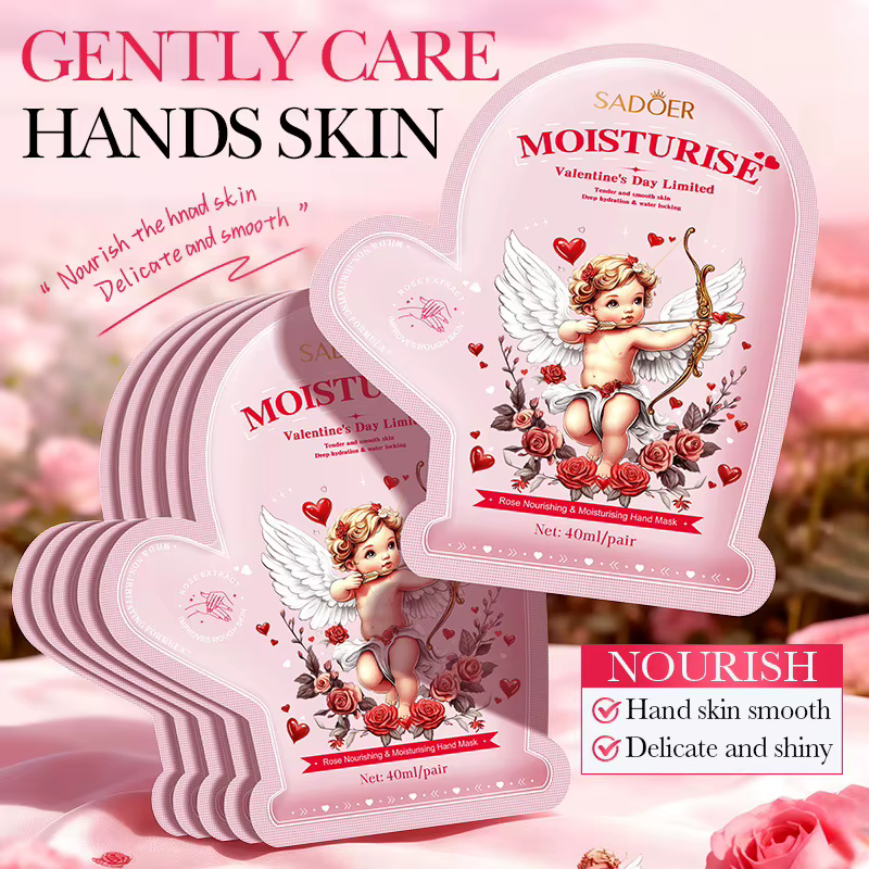 5 paires de masques hydratants pour les mains SADOER Cupid Rose