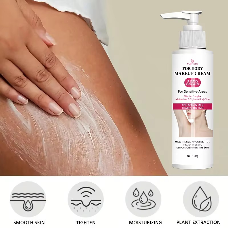 YUITIKUE Crème Corporelle Éclaircissante 3 Jours Effet Neige 150g - avec Collagène & Lait