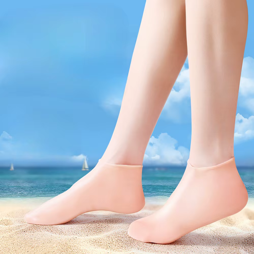 2 paires de chaussettes en silicone pour le soin des pieds