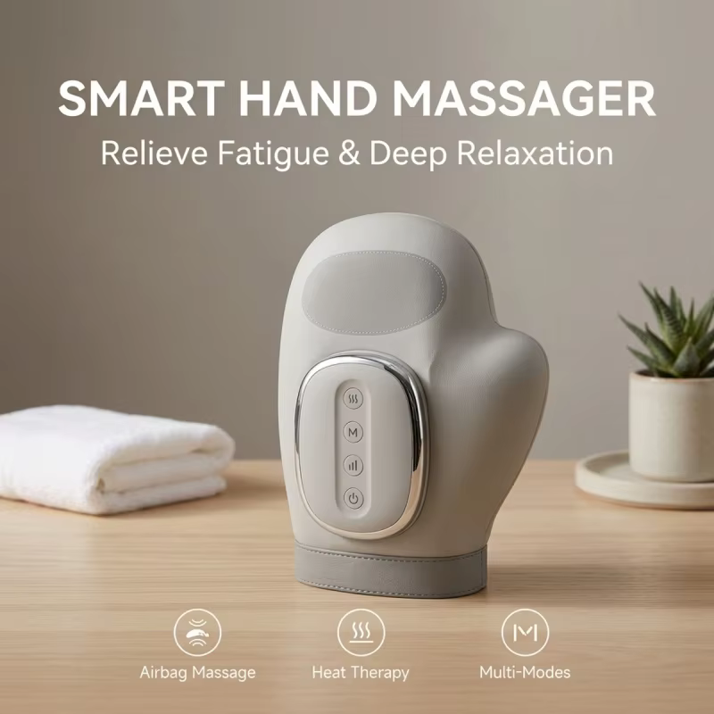 Gants de massage à compression d'air avec thérapie thermique - 3 modes pour soulager l'arthrite et le syndrome du canal carpien