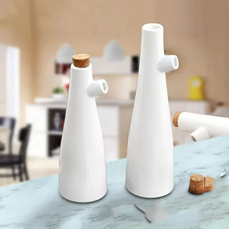 Pot d'huile d'olive en céramique, vinaigre, porcelaine, Sauce soja, bouteille de vinaigre, assaisonnement, bateaux à Sauce, outils de cuisine, bouteilles de rangement