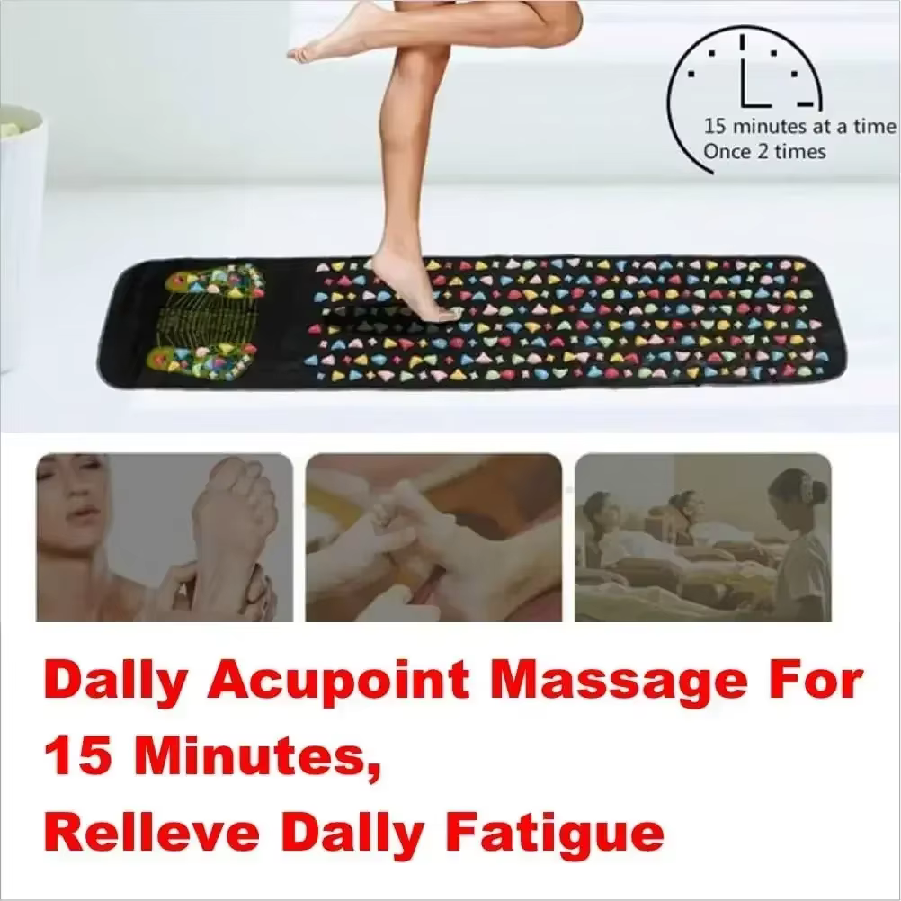 Coussin de massage des pieds haut de gamme avec plaque de pression des doigts et route de pierre douce d'imitation