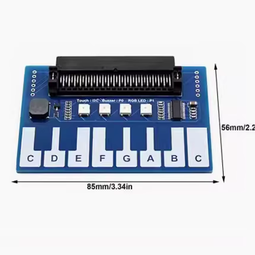 Carte d'extension Micro:bit, Mini carte d'extension de musique pour Piano, lumières colorées Cool/buzzer/clavier, Communication d'interface I2C
