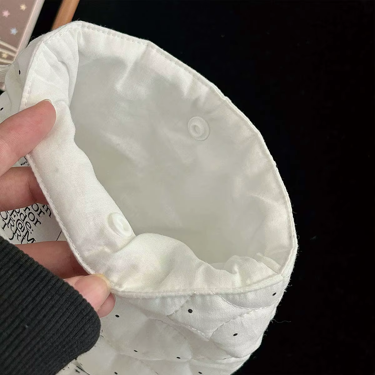 Pochette de rangement faite à la main style WAKAWAKA, sac en tissu à pois avec motif cœur pour carnet de notes, organisateur de matériel de bricolage