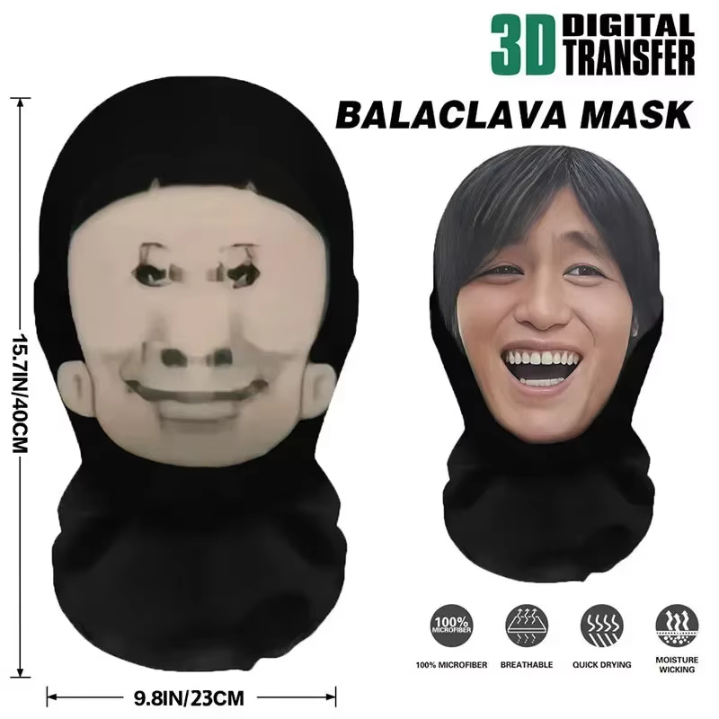 Masque intégral pour Halloween, fête costumée, cagoule avec maille visage de célébrité, couvre-chef élastique, cadeaux de Noël