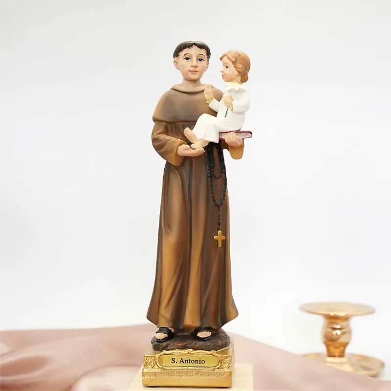 Statue de Saint-Antonio 20/30Cm, 1 pièce, icône de prière de la famille Saint catholique, ornements de jésus-Christ, décoration de la maison, artisanat en résine