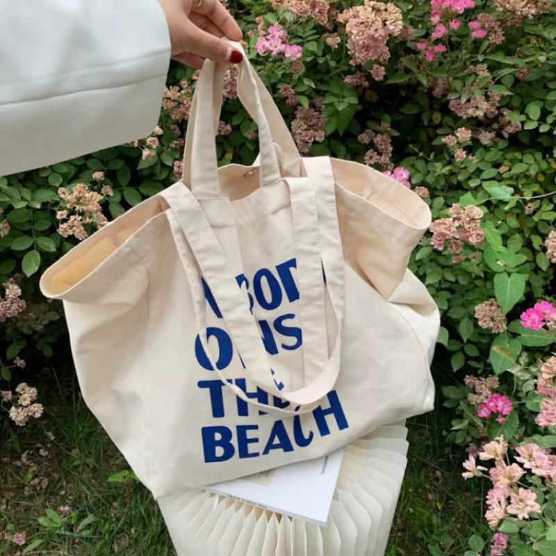 Grand sac en toile pour femmes, sac à main à bandoulière avec lettres, réutilisable, Shopping pour dames, épicerie, fourre-tout de styliste, Bolsas écologiques