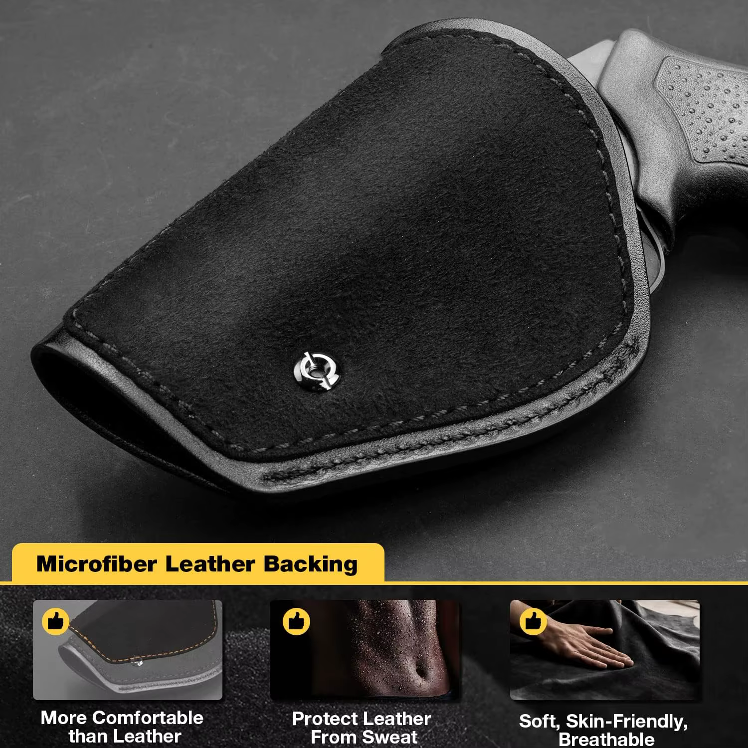 Étui en cuir fait à la main, adapté à la plupart des Revolvers à cadre J et à la plupart des Revolvers spéciaux.38 Ruger LCR, S & W 442/642, transport de ceinture intérieure